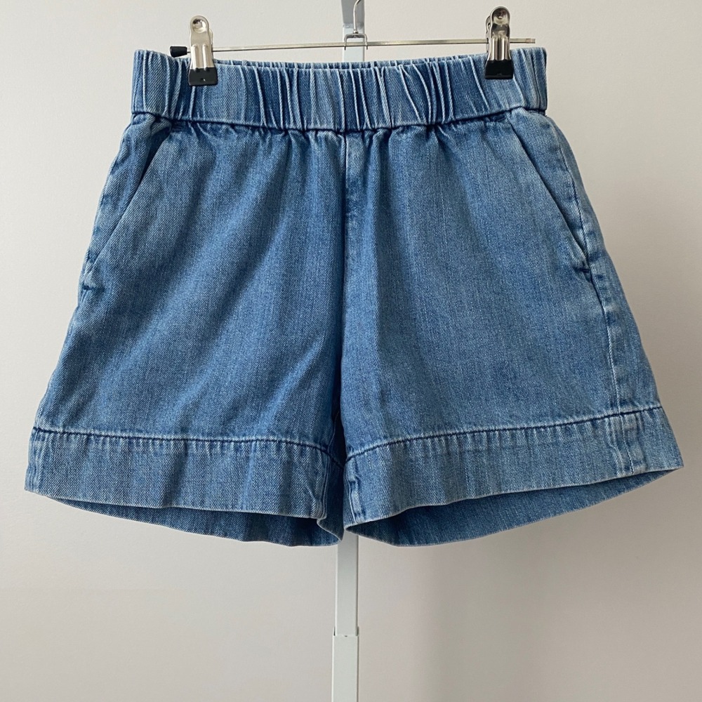 Everlane Organic Cotton Relaxed Coastal Clean Sustainable Easy Jean Short 0 Blue
